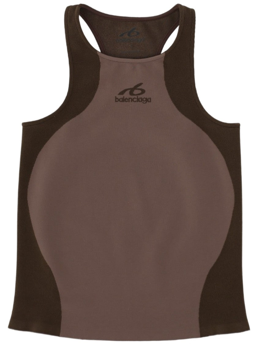 Balenciaga Seamless Bodycon Tank Top With Two-Tone Design