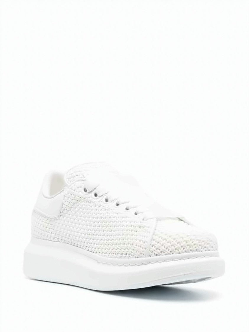 Alexander Mcqueen Knitted Mesh Low-Top Sneakers With Cushioned Sole