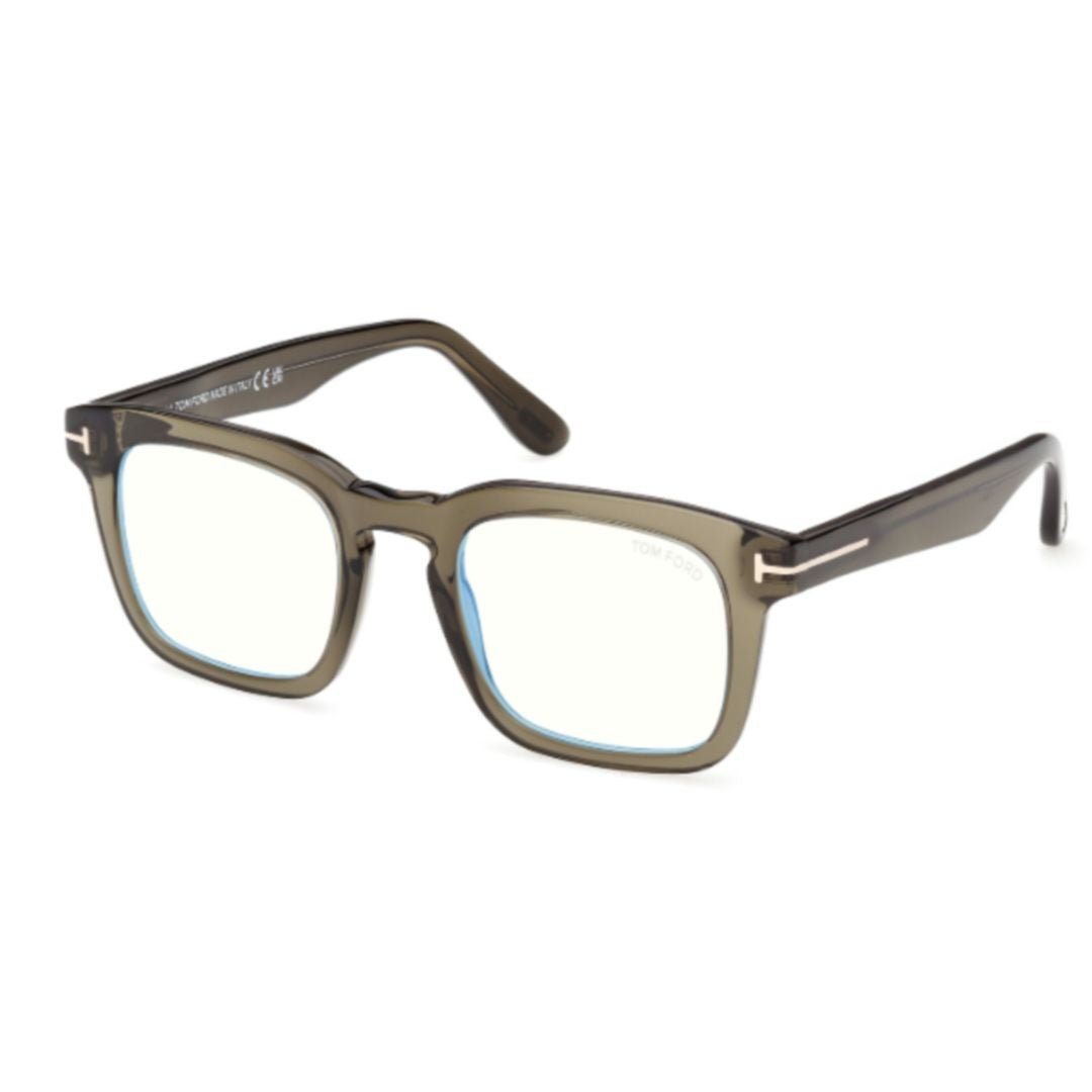 Tom Ford Brown Ft6025-B Translucent Acetate Square Eyeglasses