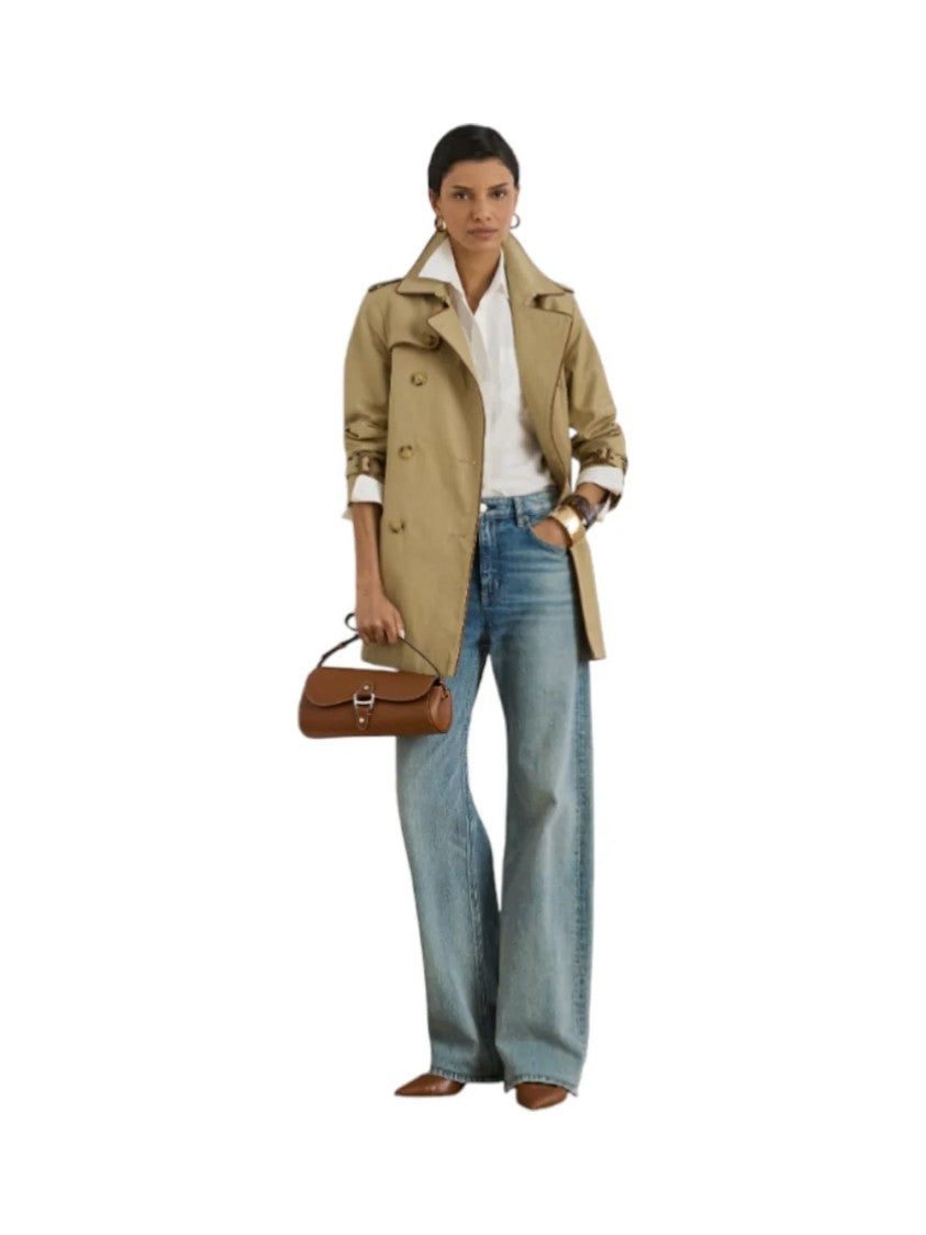 Lauren Ralph Lauren Light Beige Double Breasted Lined Trench