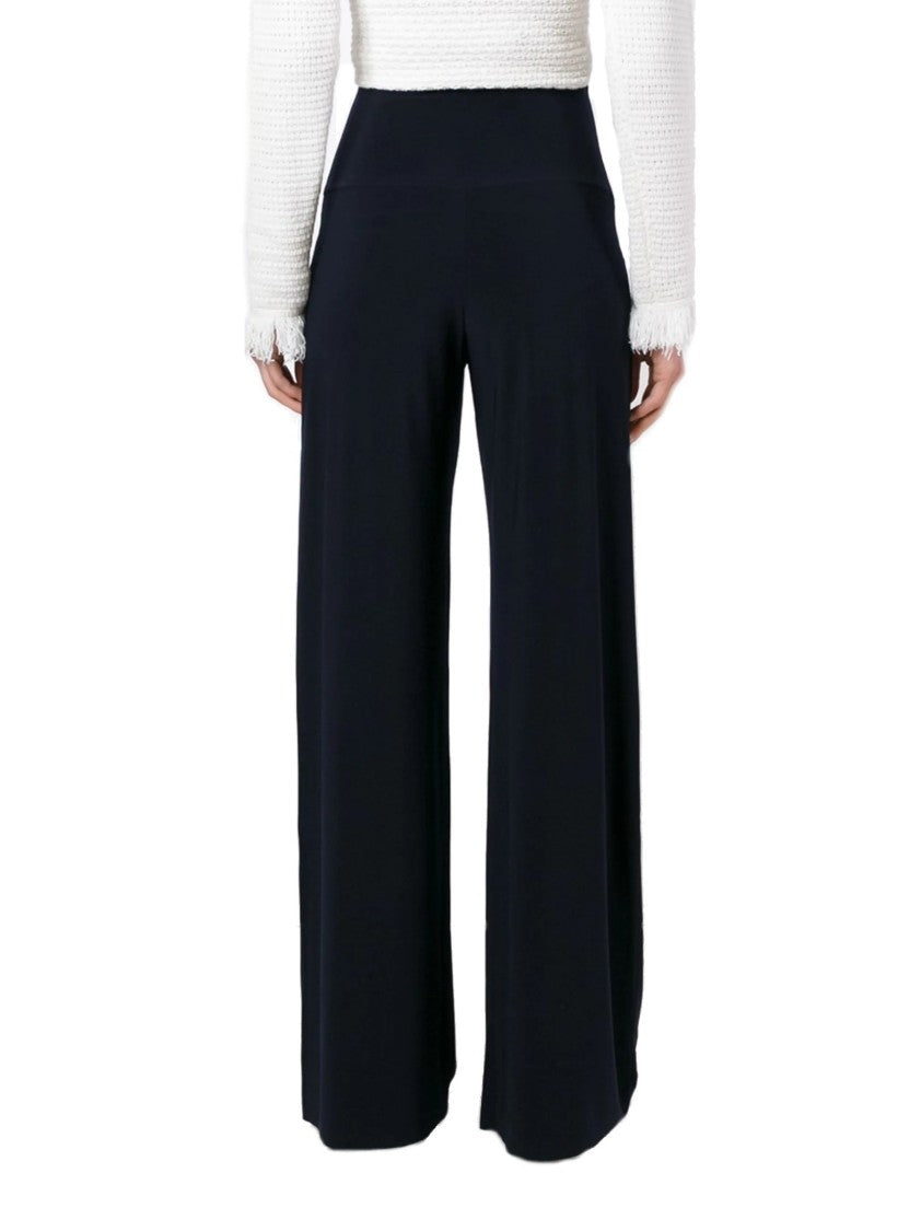 Norma Kamali Fluid Trousers With Wide Elastic Waistband And Raw-Cut Hems