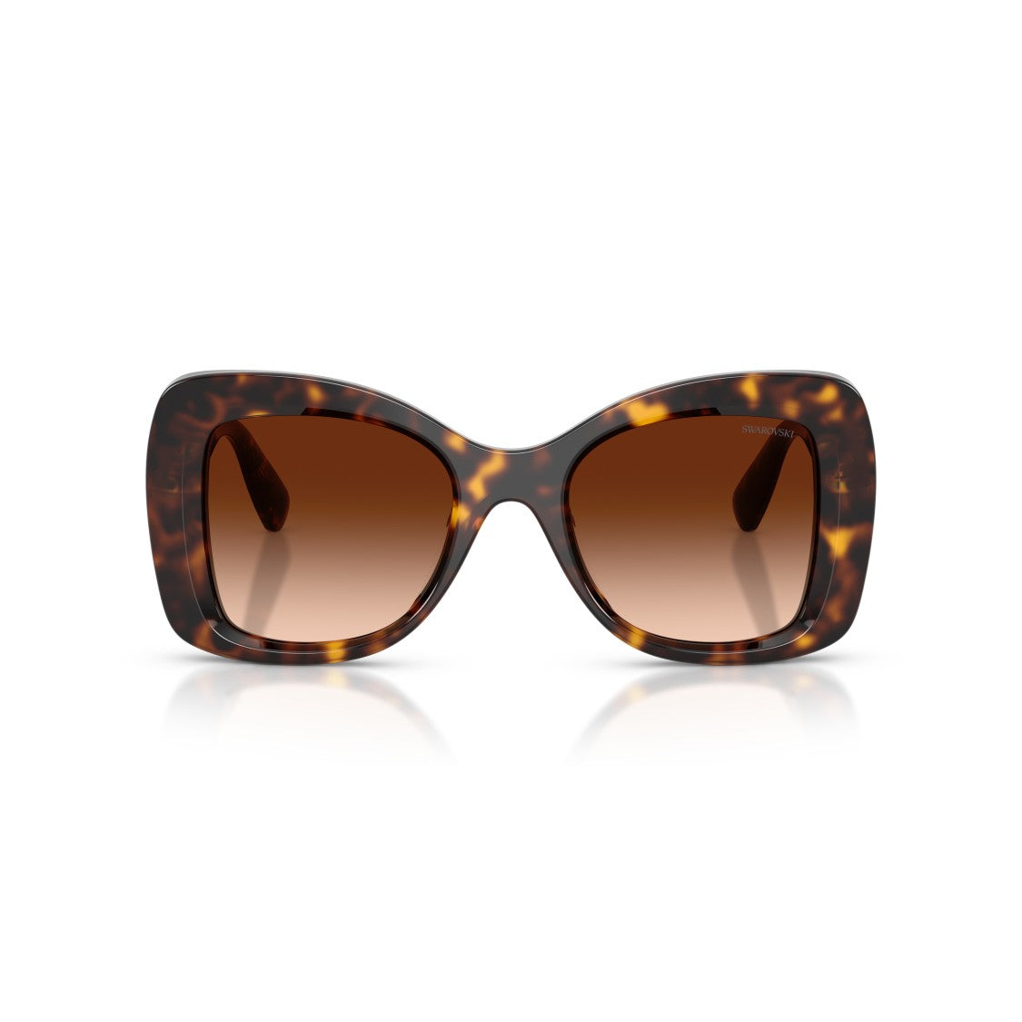Swarovski 0Sk6062u Bold Oversized Square Sunglasses With Tortoiseshell Acetate Frame