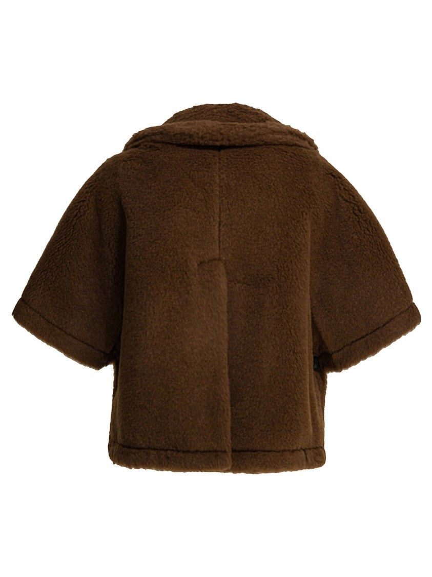 Max Mara Cropped Textured Jacket With Wide Notched Collar