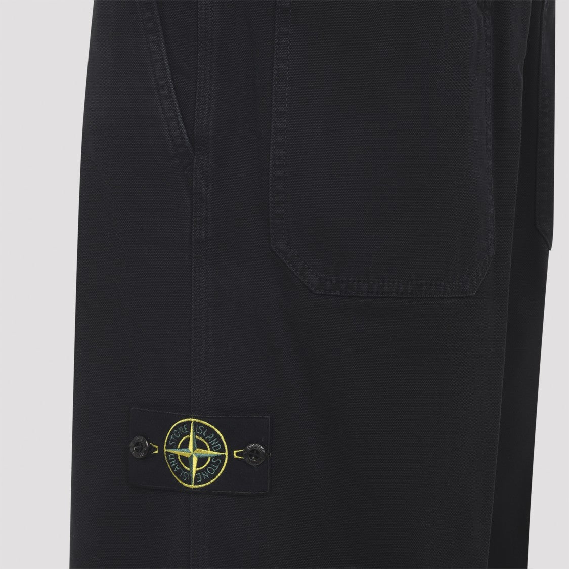 Stone Island Black Cotton Loose Pants