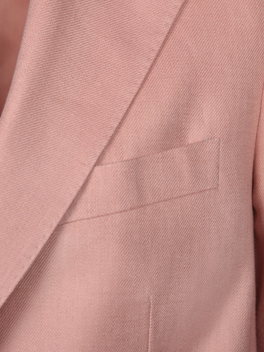 Tagliatore Single-Breasted Pink Jacket With Welt Pockets