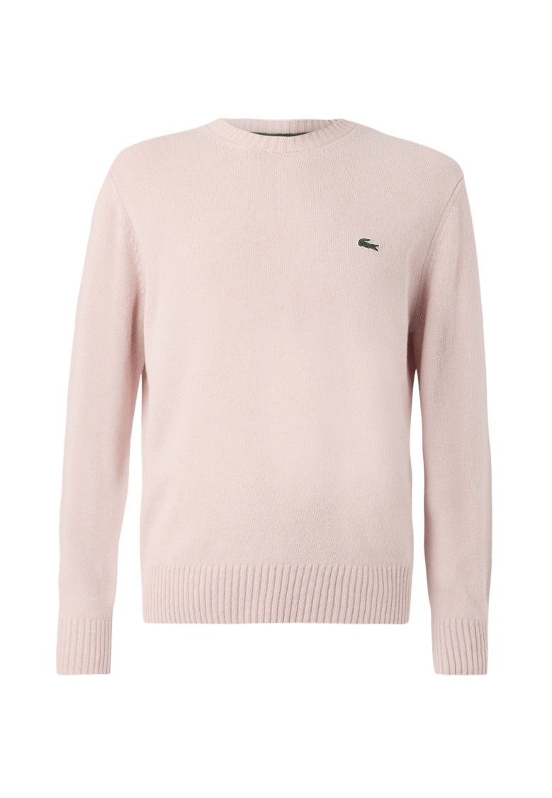 Lacoste Soft Wool Crewneck Sweater With Ribbed Details