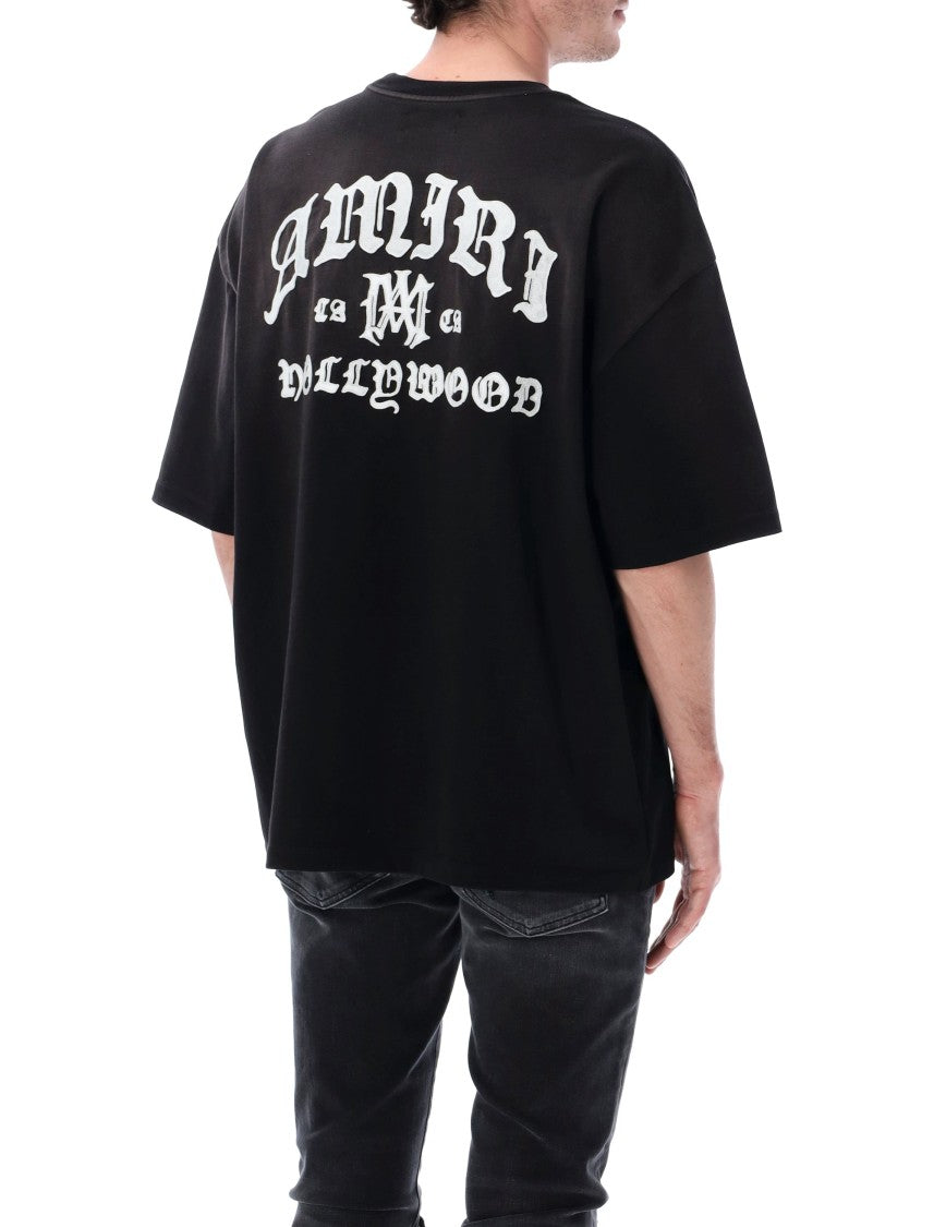 Amiri Hollywood Oversized Black Cotton T Shirt