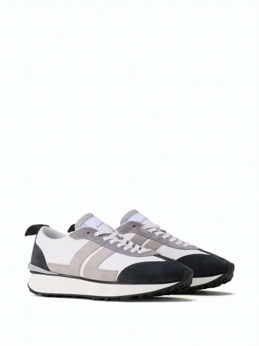 Lanvin Low-Profile Sneaker With Calfskin Leather Overlays