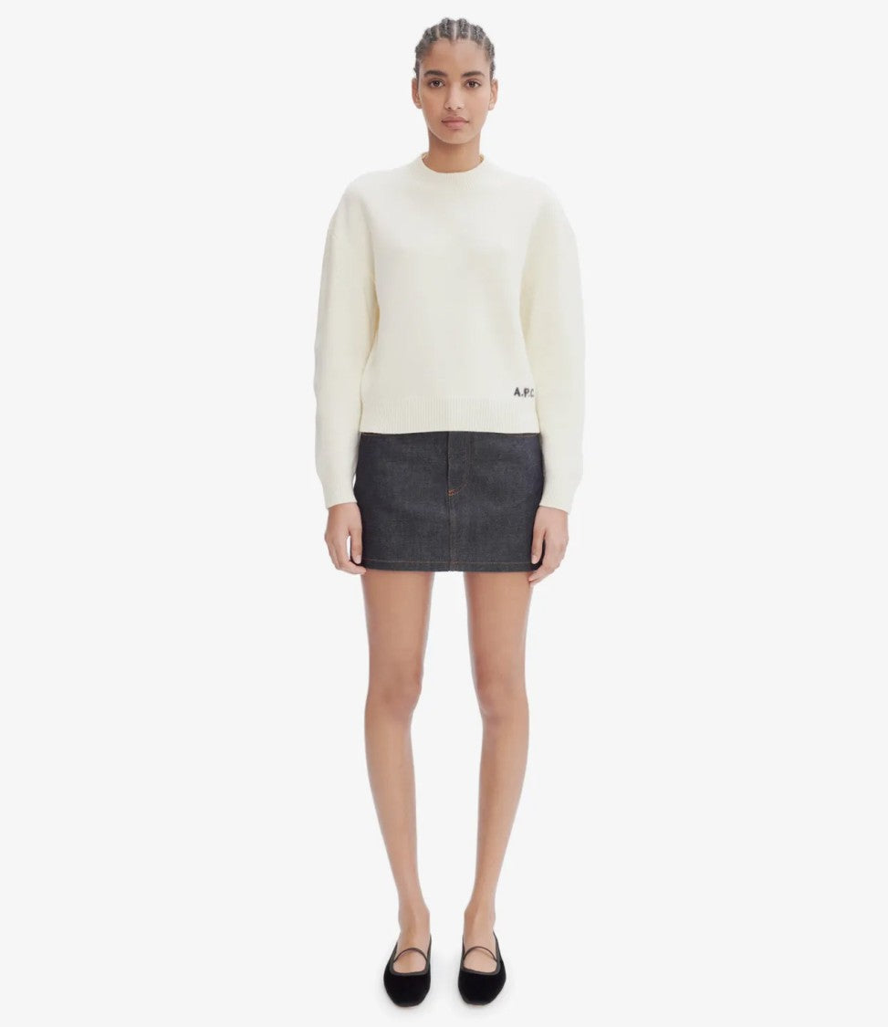 A.P.C. Ecru Merino Wool Jumper With Boxy Cut