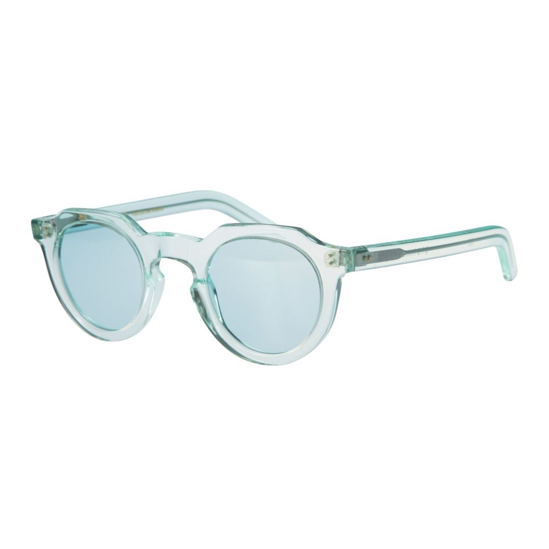 Kador Storiko Translucent Light Green Rounded Sunglasses With Thick Temples