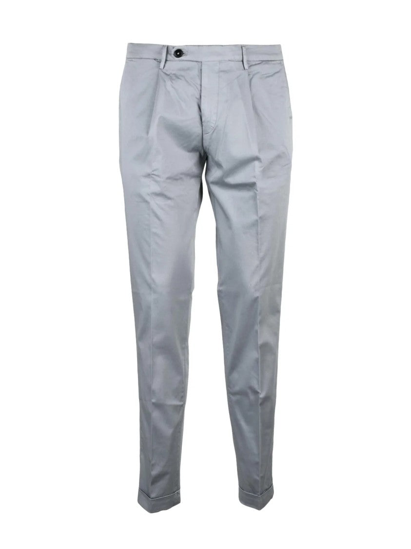 Michael Coal Cotton Stretch Trousers With Tailored Slim Fit