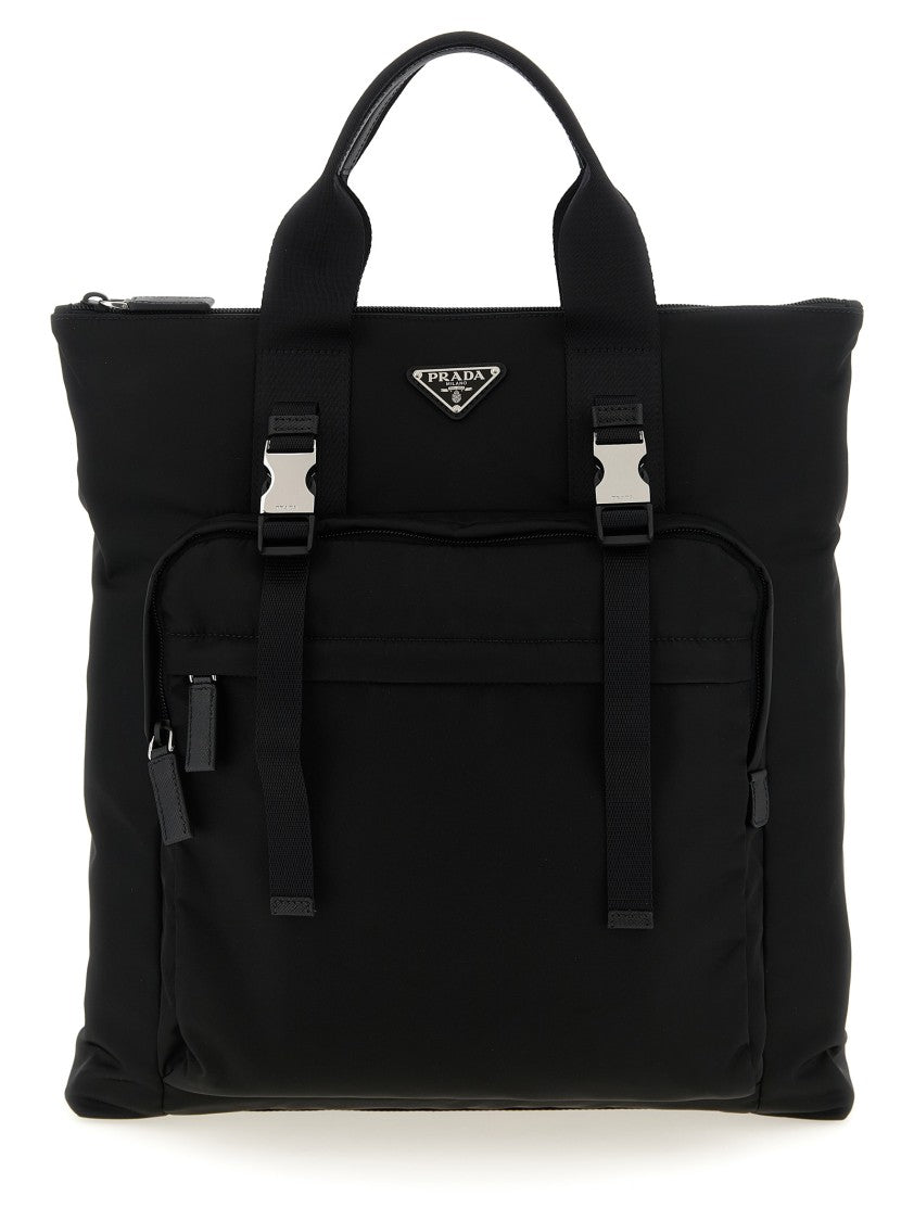 Prada Re-Nylon And Saffiano Backpack Shopping Bag