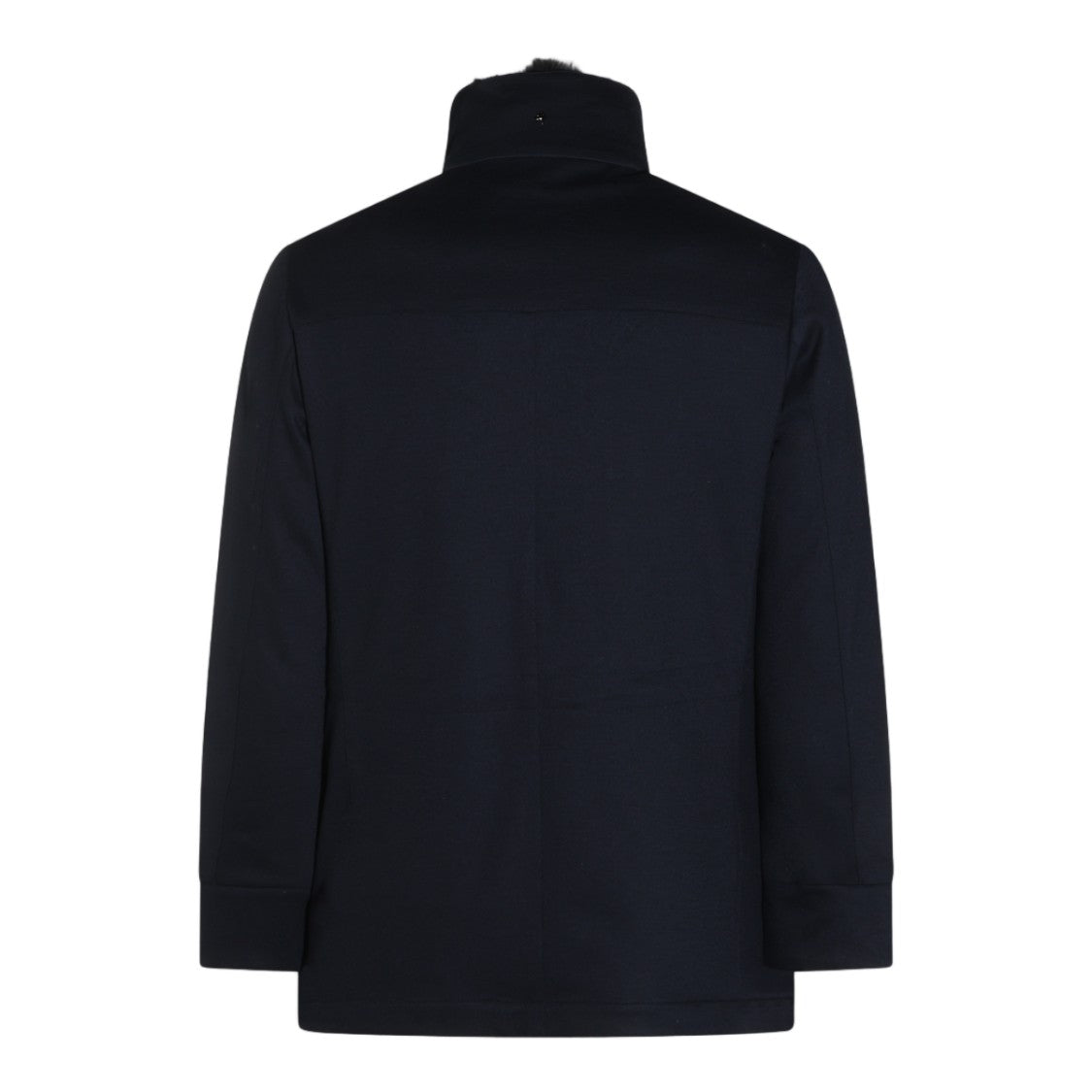 Montecore Blue High Collar Fur Lined Jacket