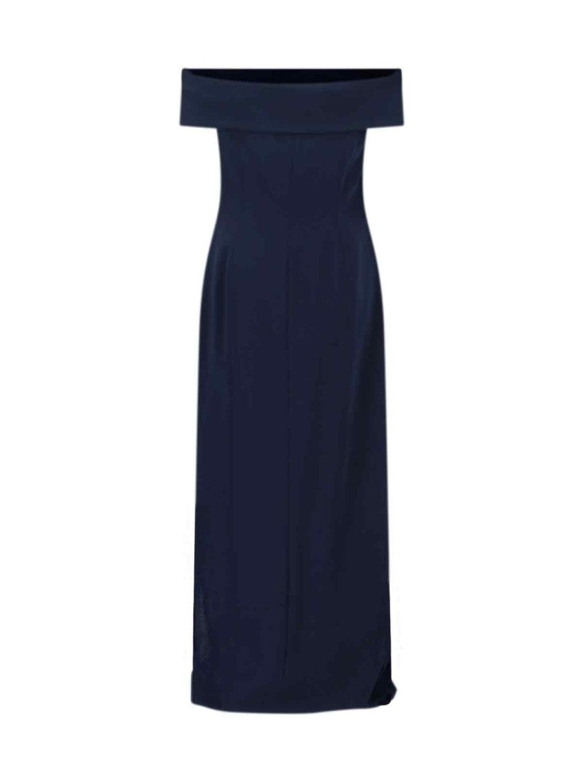 Polo Ralph Lauren Navy Off-The-Shoulder Maxi Dress