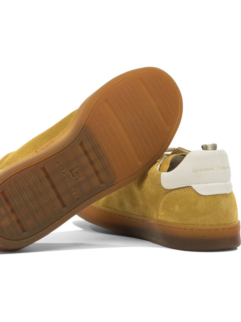 Officine Creative Slip-On Sneakers With Vibrant Mustard Suede Upper And White Detailing