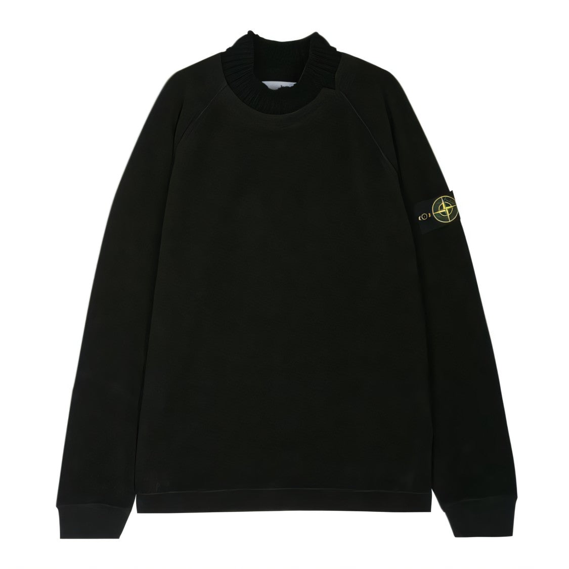 Stone Island Black Long-Sleeve Top With Raglan Sleeves
