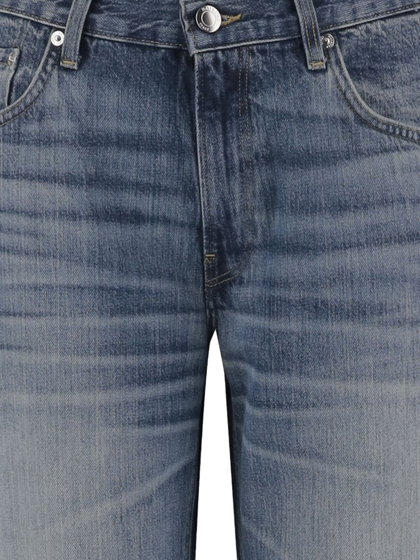 Haikure Washed Cotton Denim Jeans With Classic Five-Pocket Design