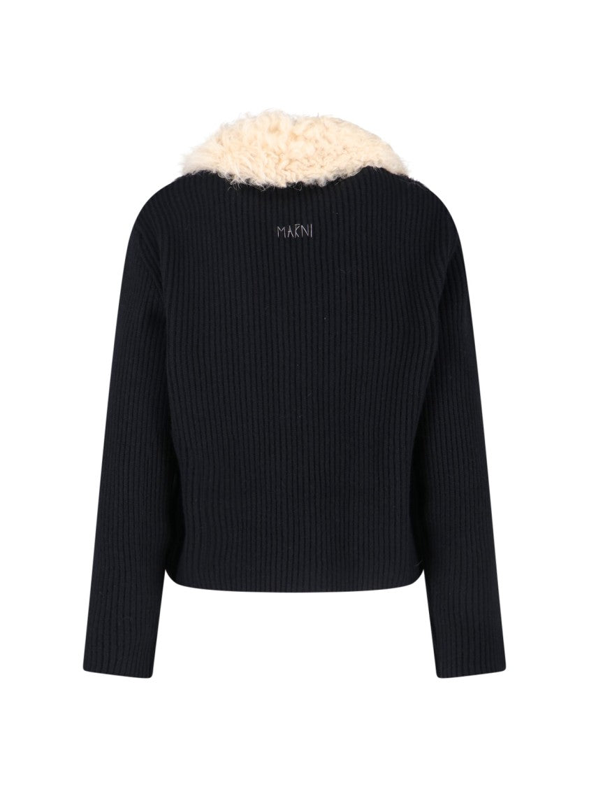 Marni 'Montone Collar' Cardigan – Black