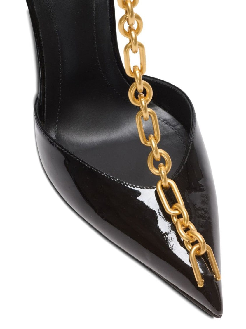 Balmain Black Silk And Nylon Pointed Pumps