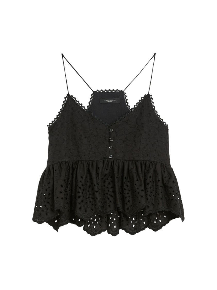 Max Mara Black Peplum Tank Top