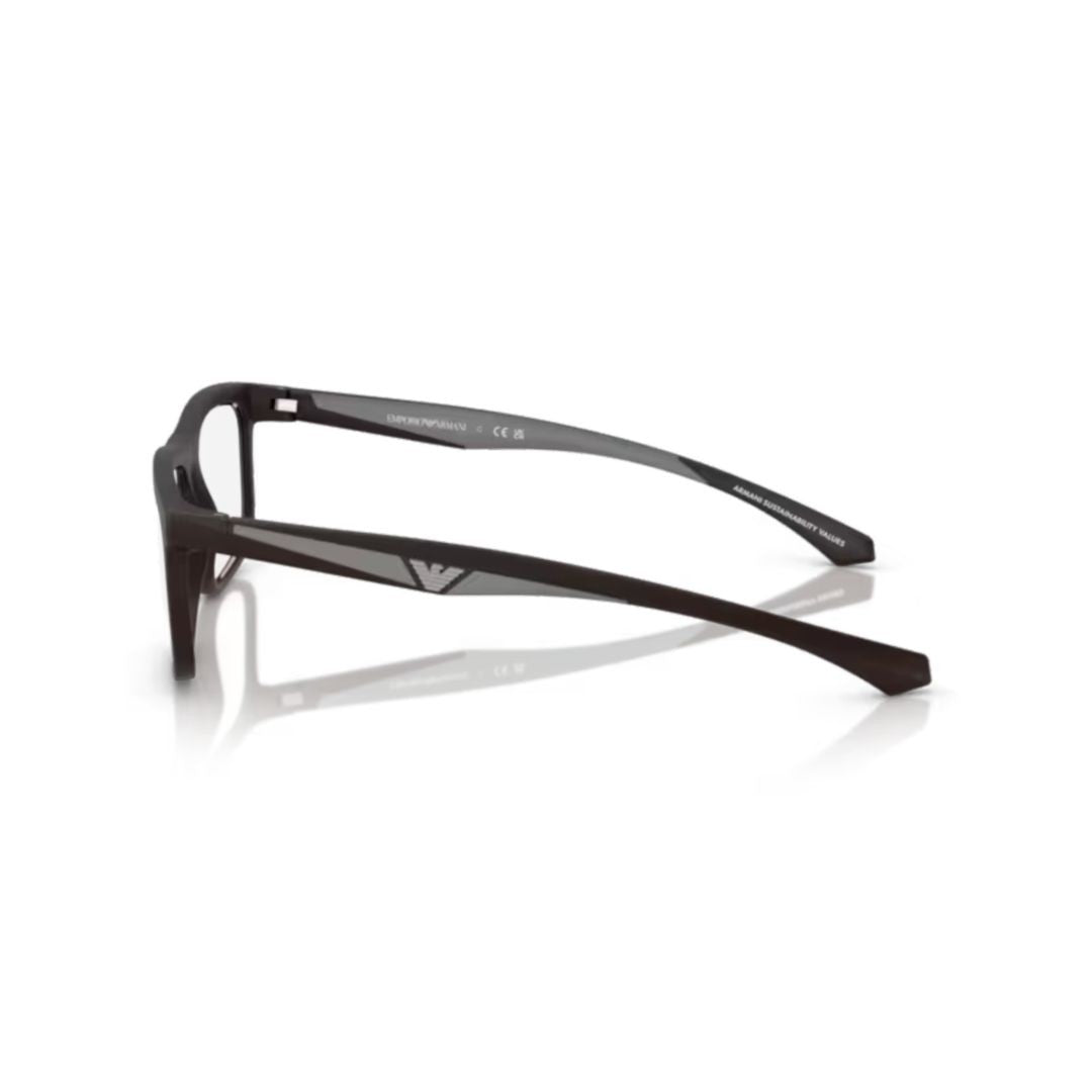Emporio Armani 0Ea3246 Rectangular Black Eyeglasses With Minimalist Frame Design