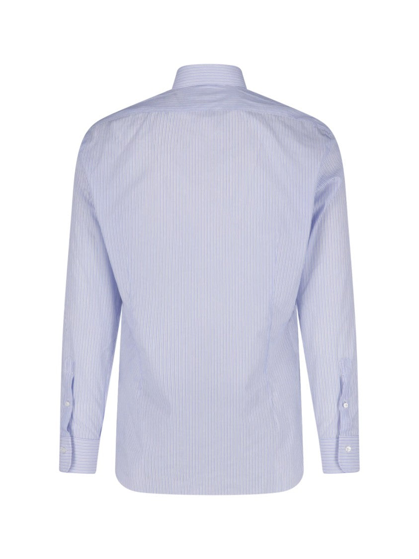 Barba Napoli Pinstripe Long-Sleeve Tailored Formal Shirt