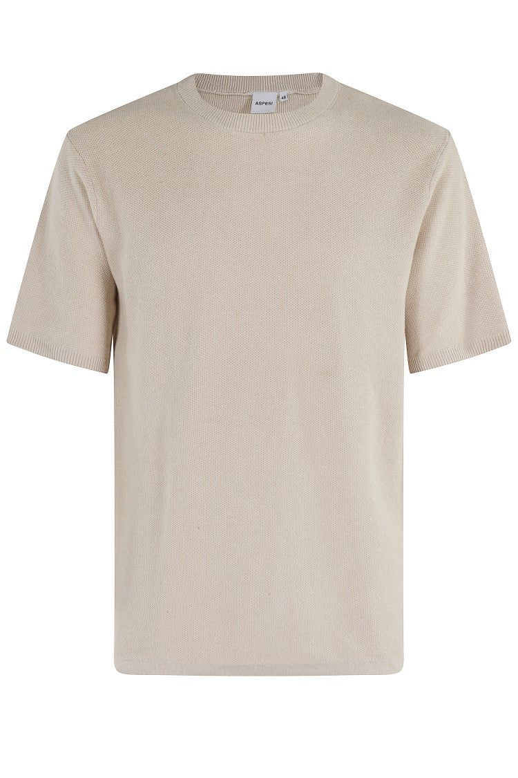 Aspesi Honeycomb Textured Cotton Crew Neck Sweater