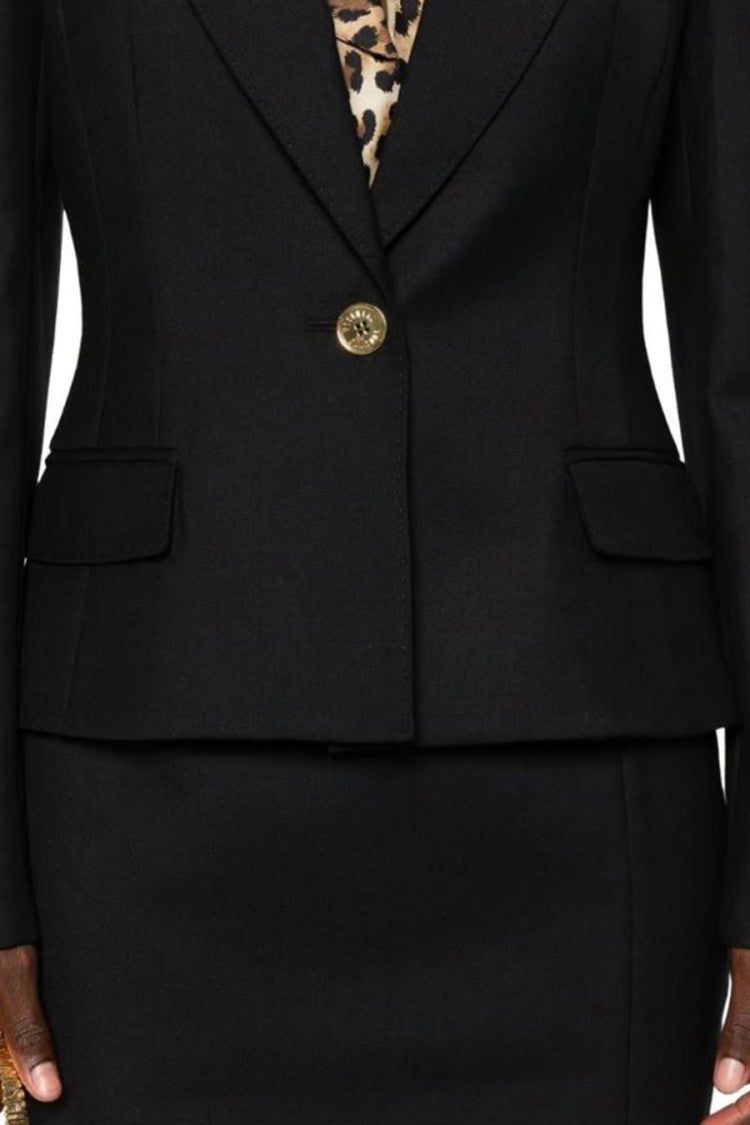 Moschino Black Wool Peak-Lapel Blazer