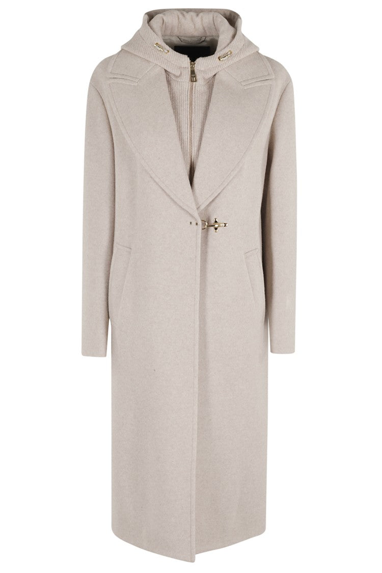 Fay Long Beige Wool Blend Coat