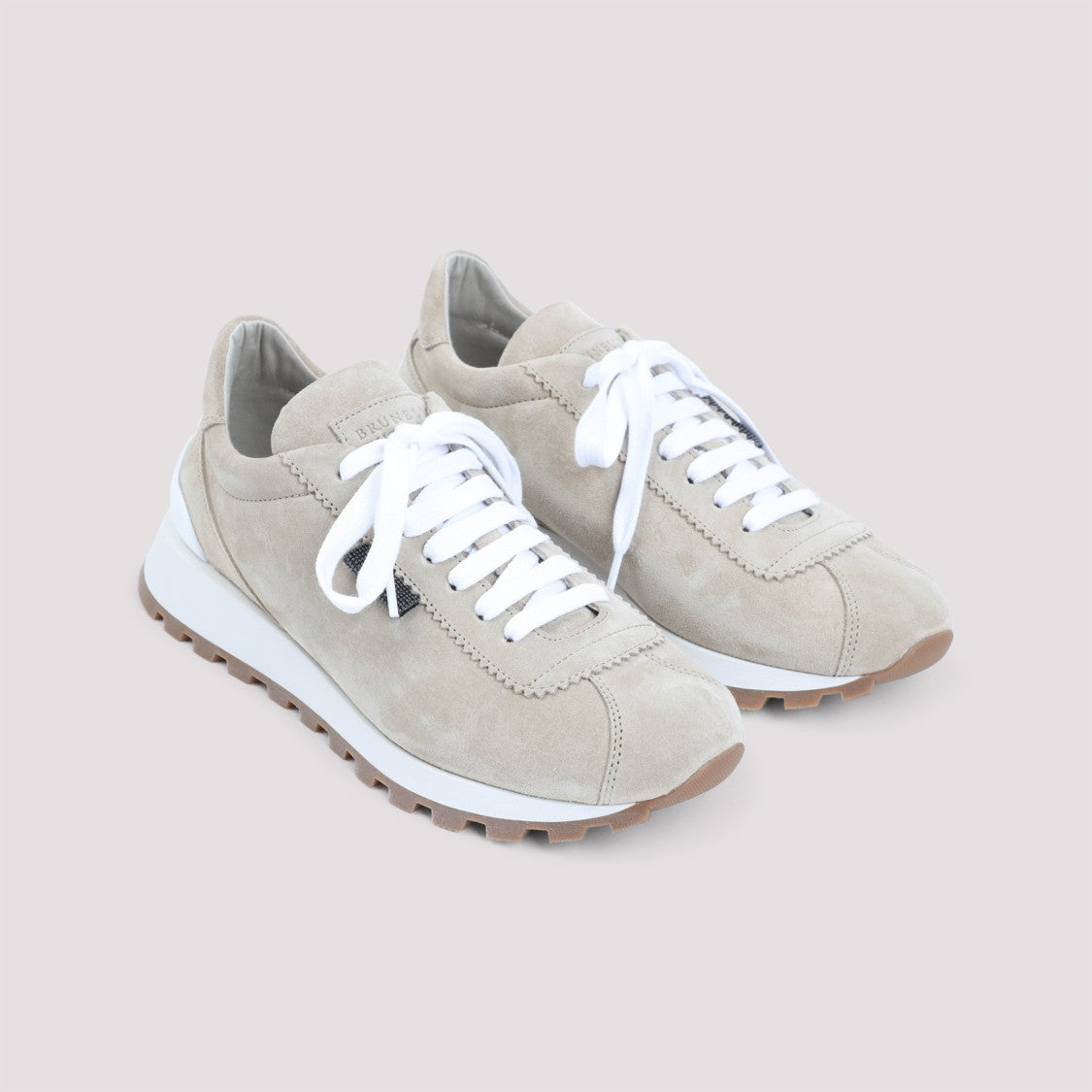 Brunello Cucinelli Climb Beige Suede Leather Sneakers