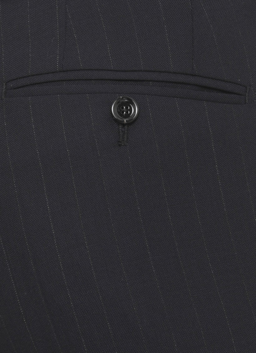 Lardini Blue Wool Pinstriped Suit
