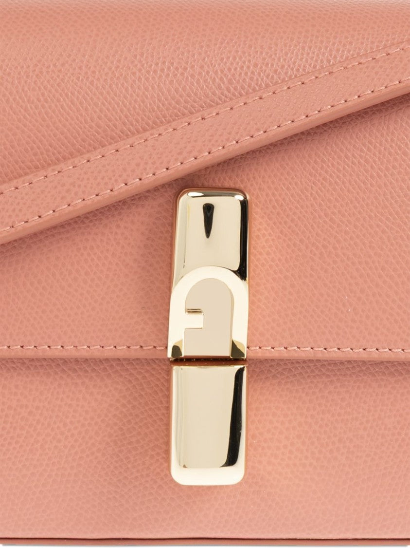 Furla Pink Iride Crossbody Coral Leather Bag