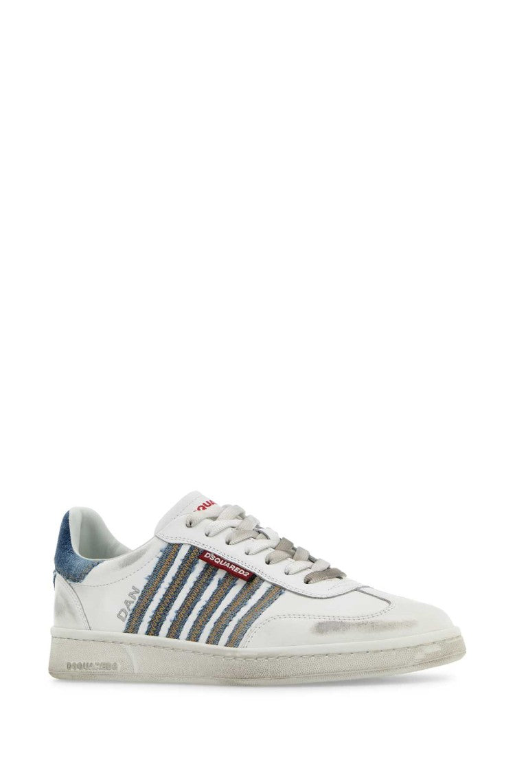 Dsquared2 White Leather Boxer Sneakers