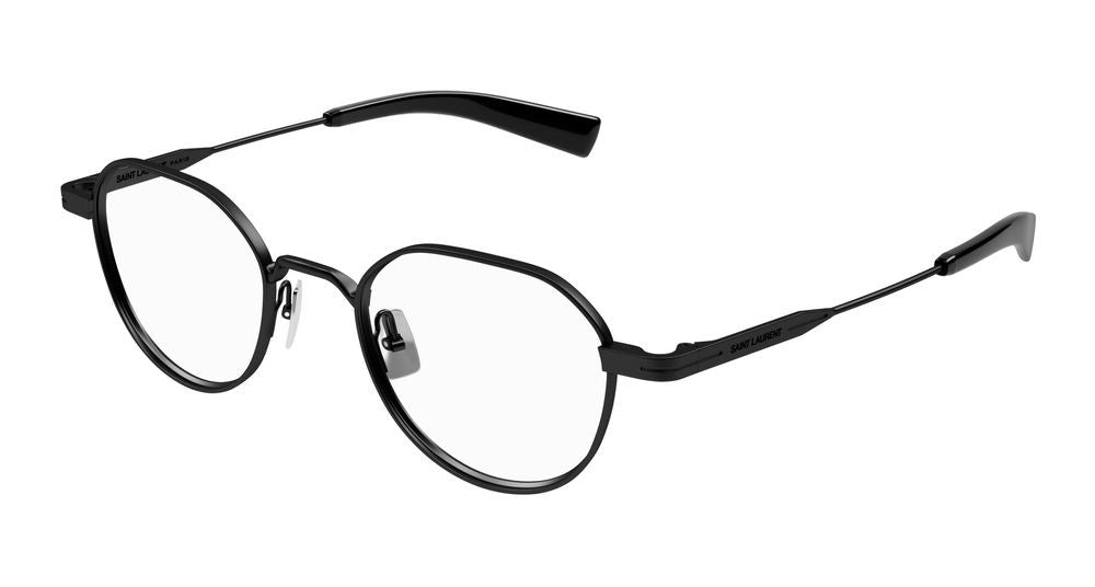 Saint Laurent Black Rounded Octagonal Eyeglasses