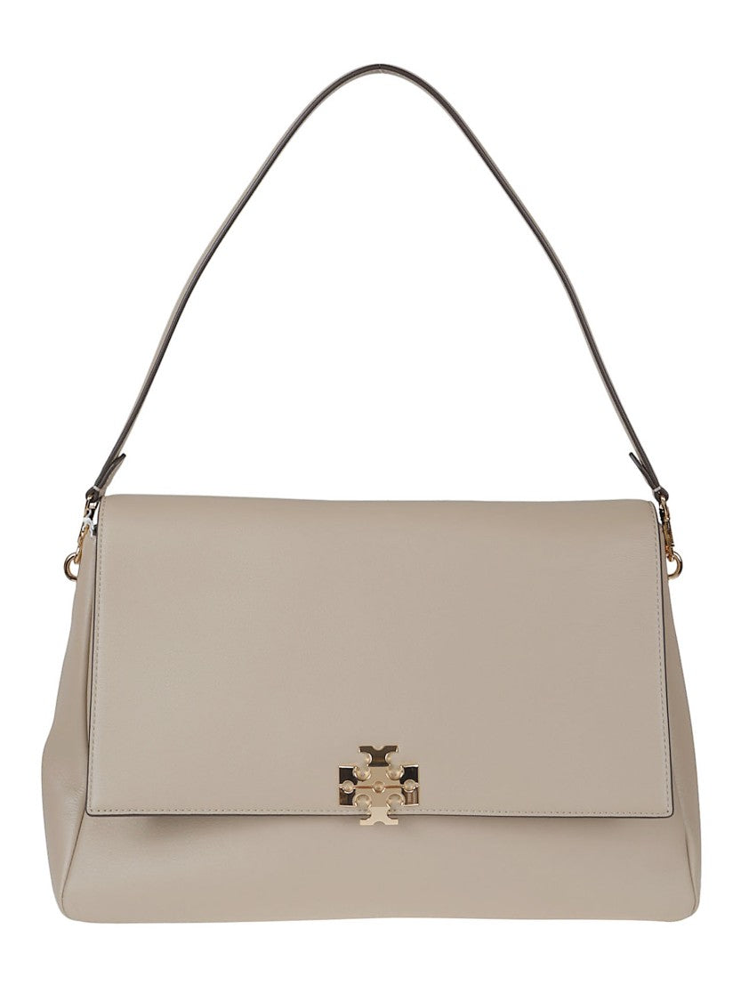 Tory Burch Beige Leather Charlie Shoulder Bag