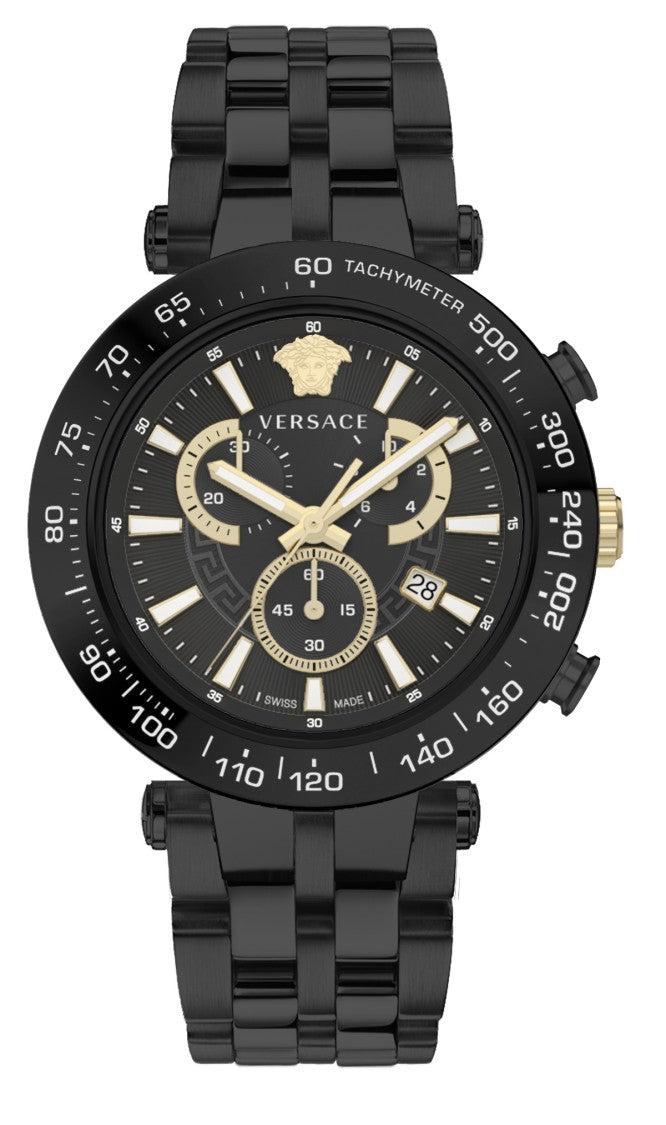 Versace Bold Chronograph Men's Watch With Stainless Steel Case And Sapphire Crystal