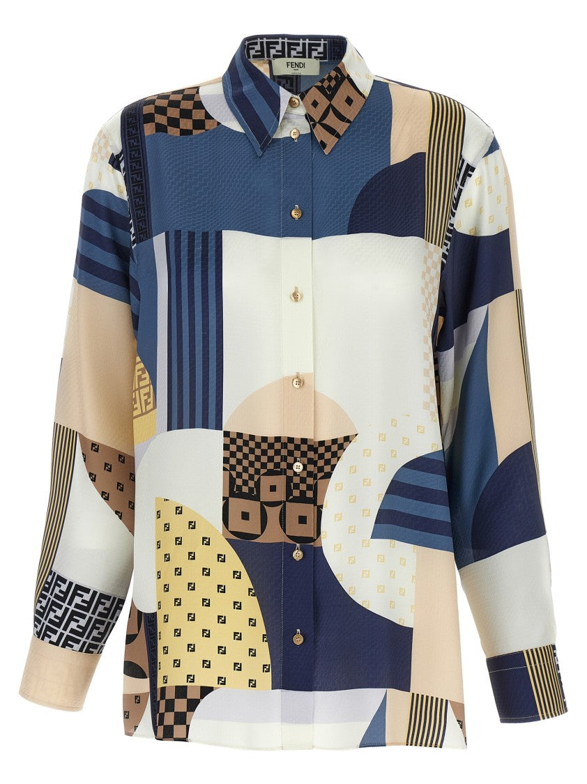 Fendi Patchwork Silk Shirt