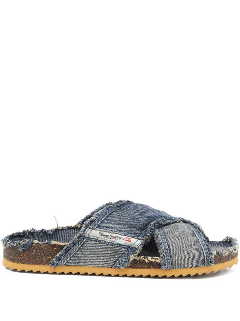 Diesel Frayed Denim Sandals