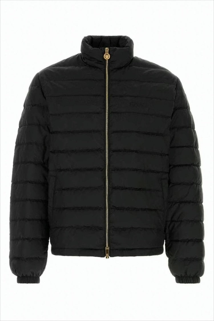 Versace Cropped Padded Jacket With Gold-Tone Zipper