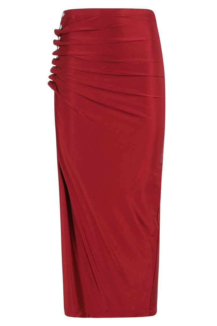 Rabanne Jupe Scarlet Jersey Satin Maxi Skirt