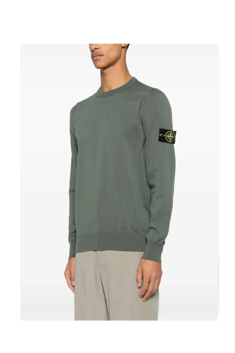Stone Island Crew Neck Grey Knit Sweater
