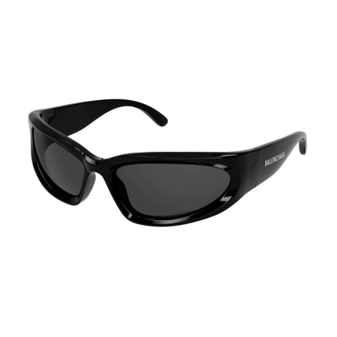 Balenciaga Black Swift Oval Celluloid Rectangular Sunglasses