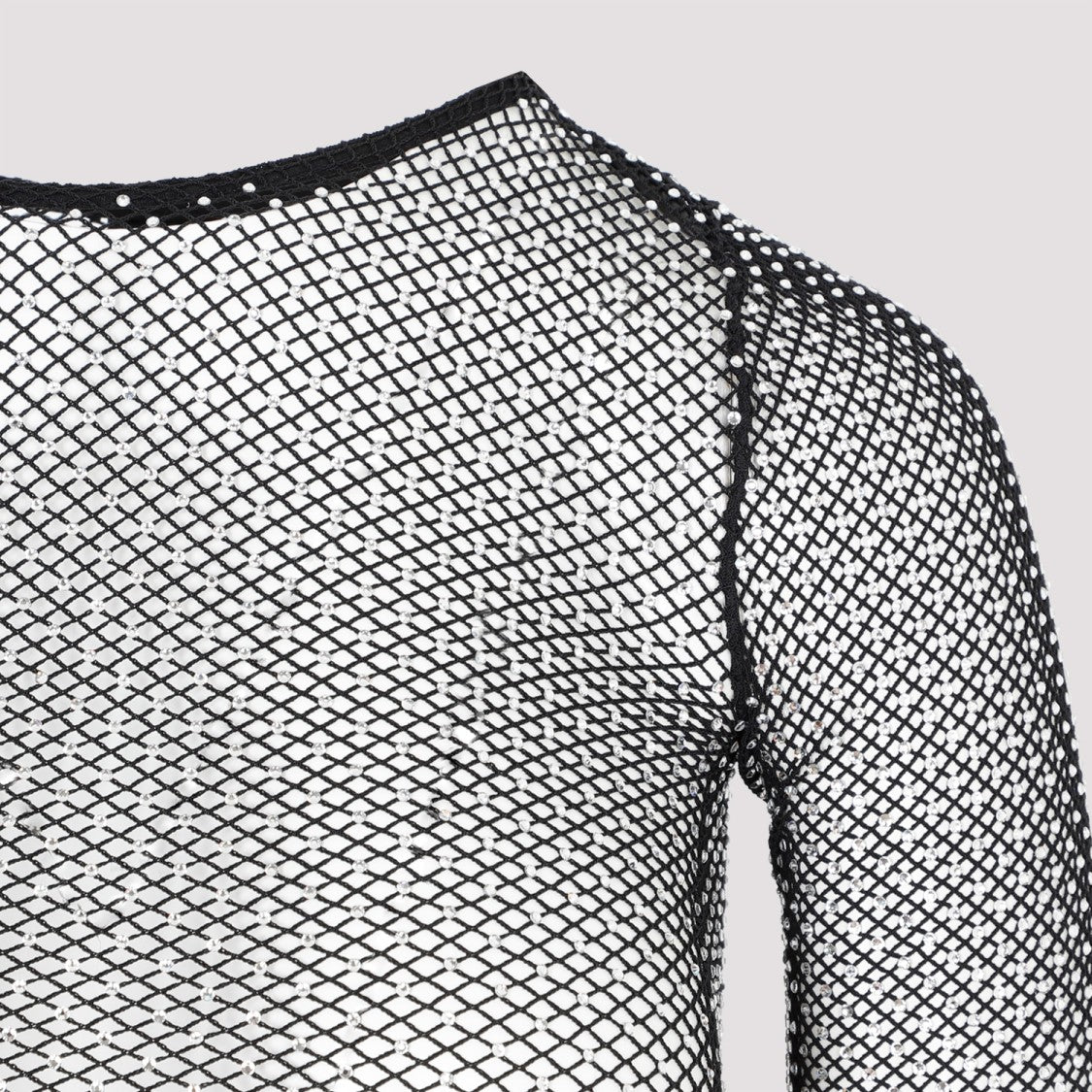 Balenciaga Black Crystal Mesh Mini Top
