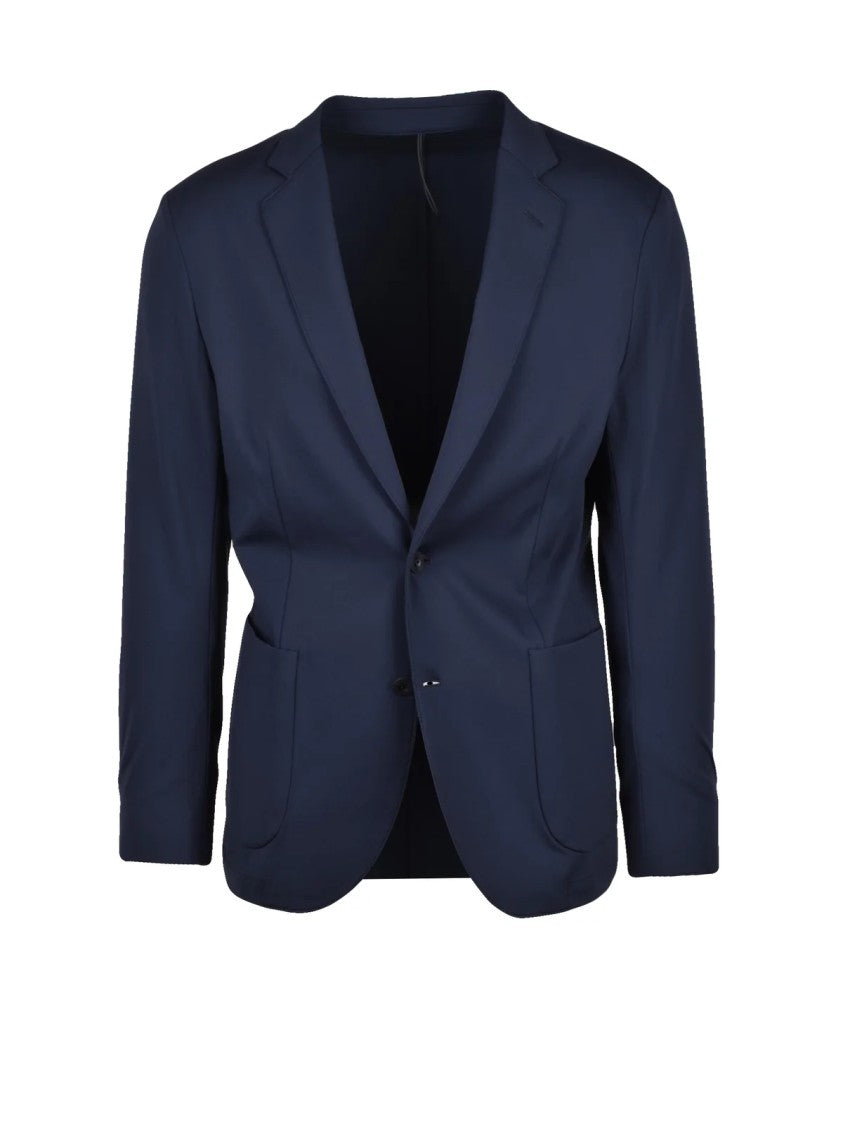 Tombolini Blue Polyamide Elastane Technical Blazer Jacket
