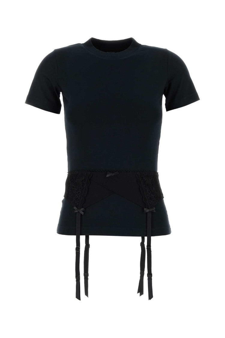 Balenciaga Black Stretch Cotton T-Shirt