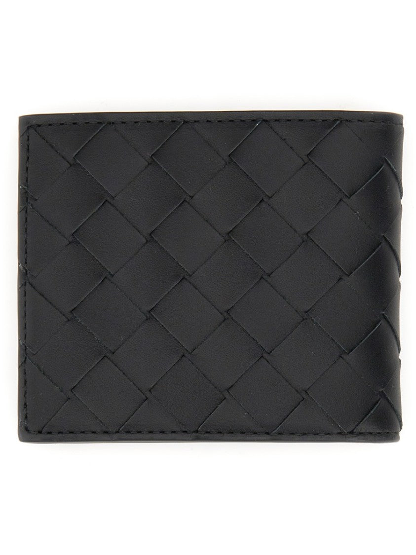 Bottega Veneta Compact Bi-Fold Wallet With Woven Leather Design