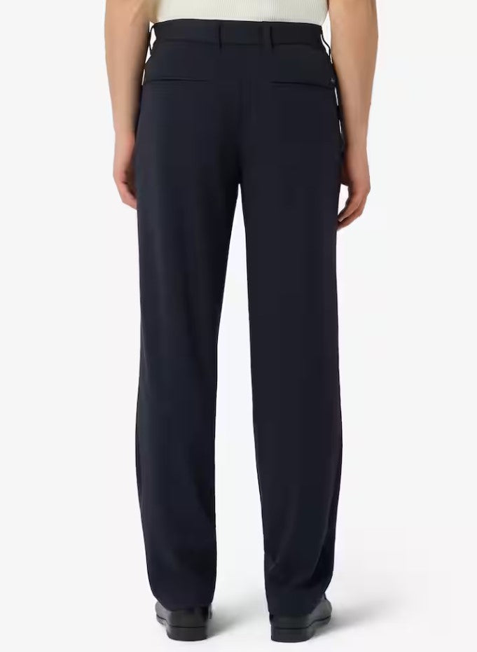 Emporio Armani Waffle-Effect Woven Trousers With Tailored Structure