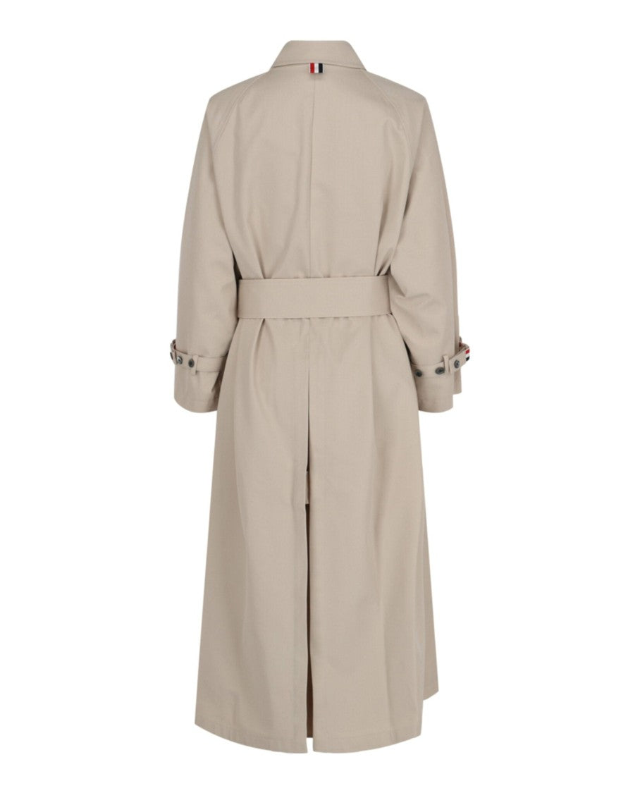 Thom Browne Khaki Waterpoof Cotton Twill Raglan Trench Coat