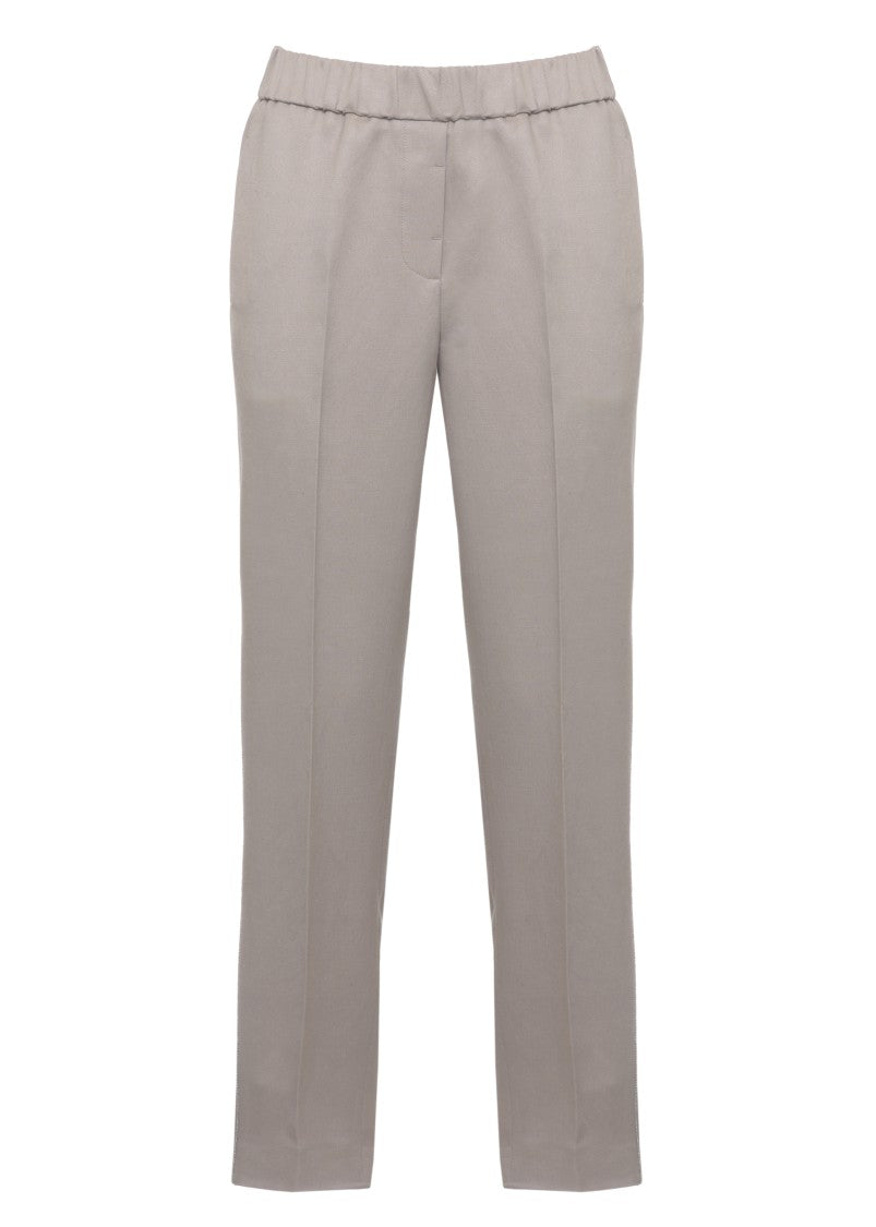 Peserico Linen Embellished Straight-Leg Pants