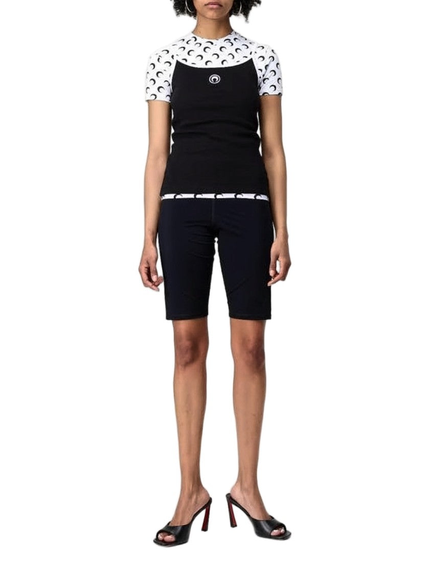 Marine Serre Crescent Moon Print Fitted Jersey Top